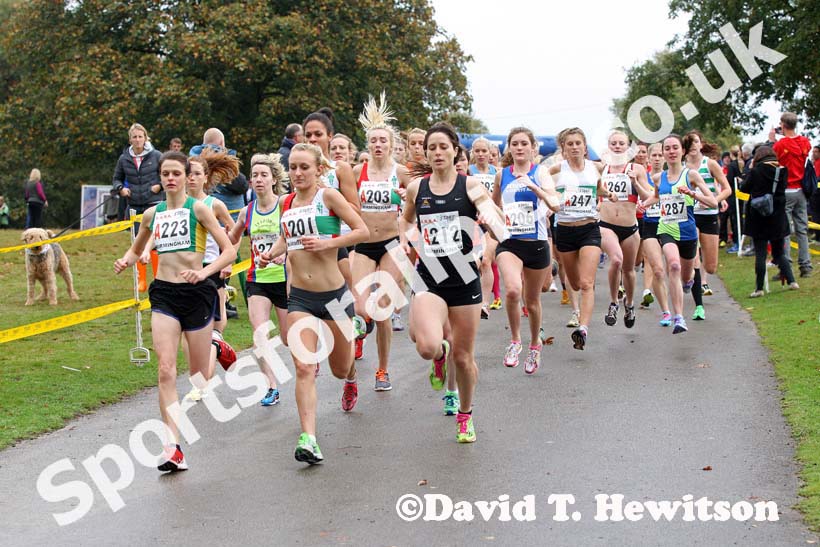 Start of the senior womens 4 stage relay at the ERRA Mens 6 and Womens 4 Stage Road Relays, Sutton Park, Birmingham Road Relays. Photo: David T. Hewitson/Sports for All Pics